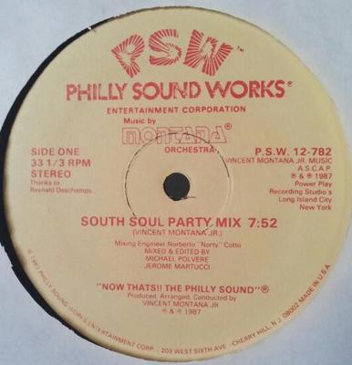 12inch Record MONTANA ORCHESTRA - South Soul Party Mix PSW12782 Philly Sound Wo 1987 US Dance & Electronica Used