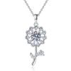 GRA Certified S925 Sterling Silver Necklace Pendant Sweater Chain with Sunflower Pendant and 1CT Moissanite Necklace for Women.