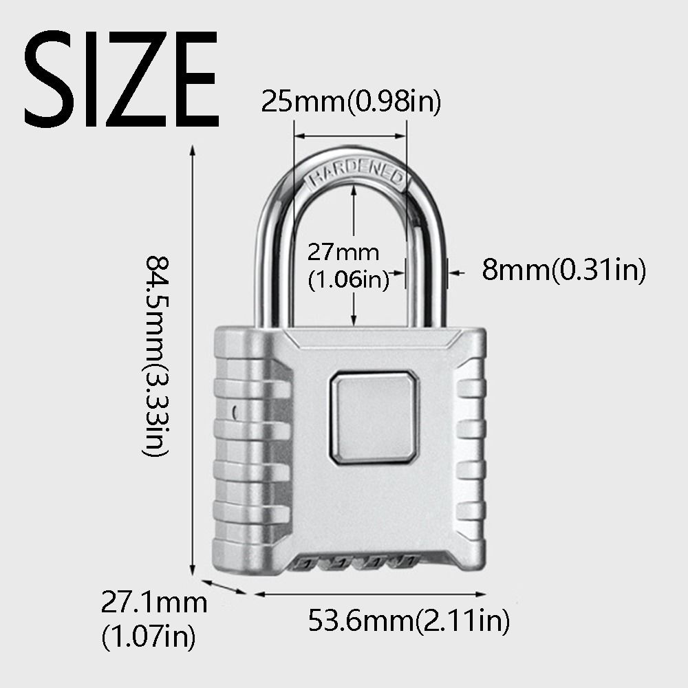 Zinc Zinc Alloy Combination Padlock 4-Digit Number Drawer Cabinet Lock Password Code Locks  Gate Hasp Storage
