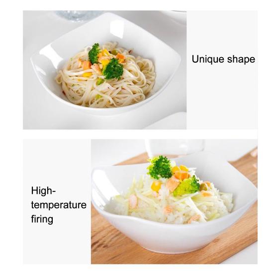 Čtvercová miska na salát 6,77 palce Japonská miska na polévku s nudlemi Lehká Mísa na ramen vhodná do mikrovlnné trouby a myčky nádobí pro domácí kuchyni Restaurace