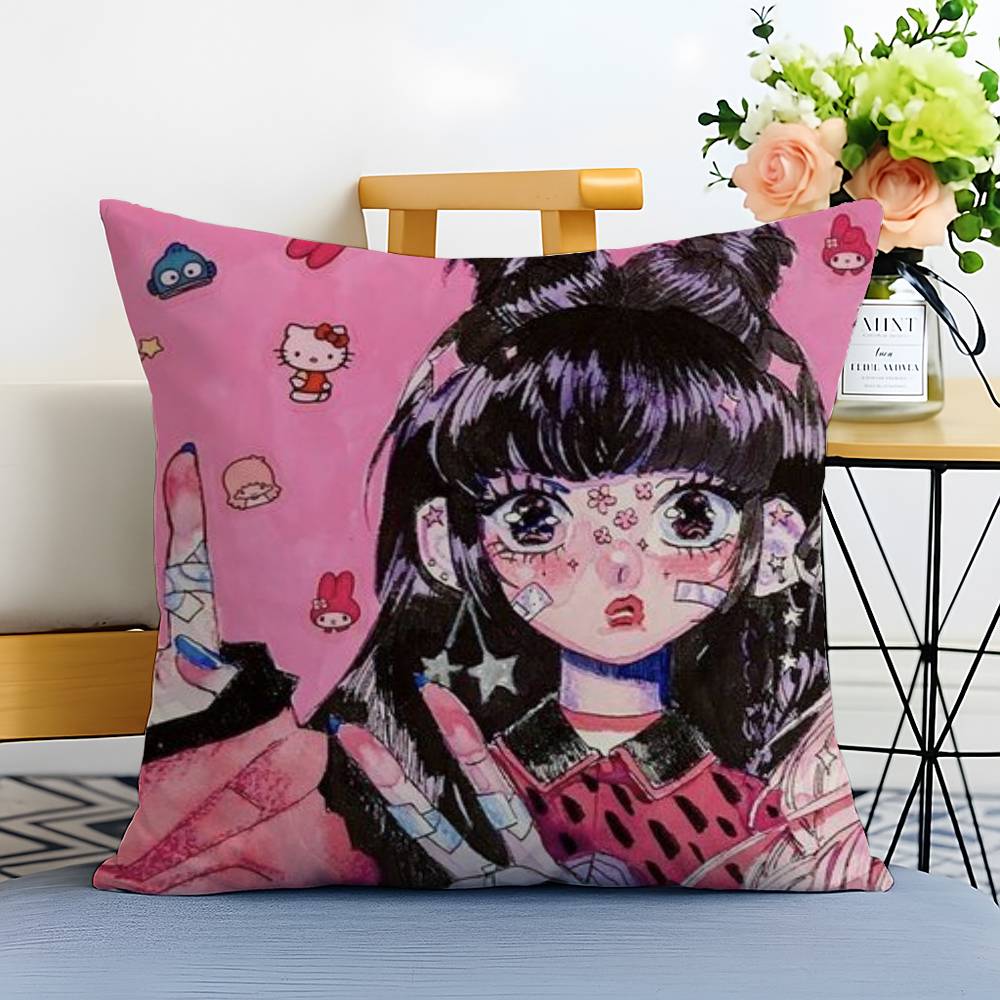 Beautiful Girl With Color Paint Pillow Case Printed Brushed Fleece Pillow Baby Skin-Touch Eco-Friendly Dye-Sublimat