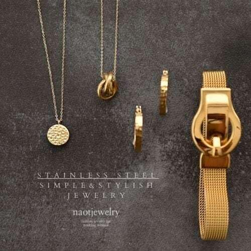 [NAOTJEWELRY] [Naot Jewelry] Metal Allergy-Friendly Necklace for Women, Stainless Steel (Comes with Gift Box), Simple Metal Plate Necklace