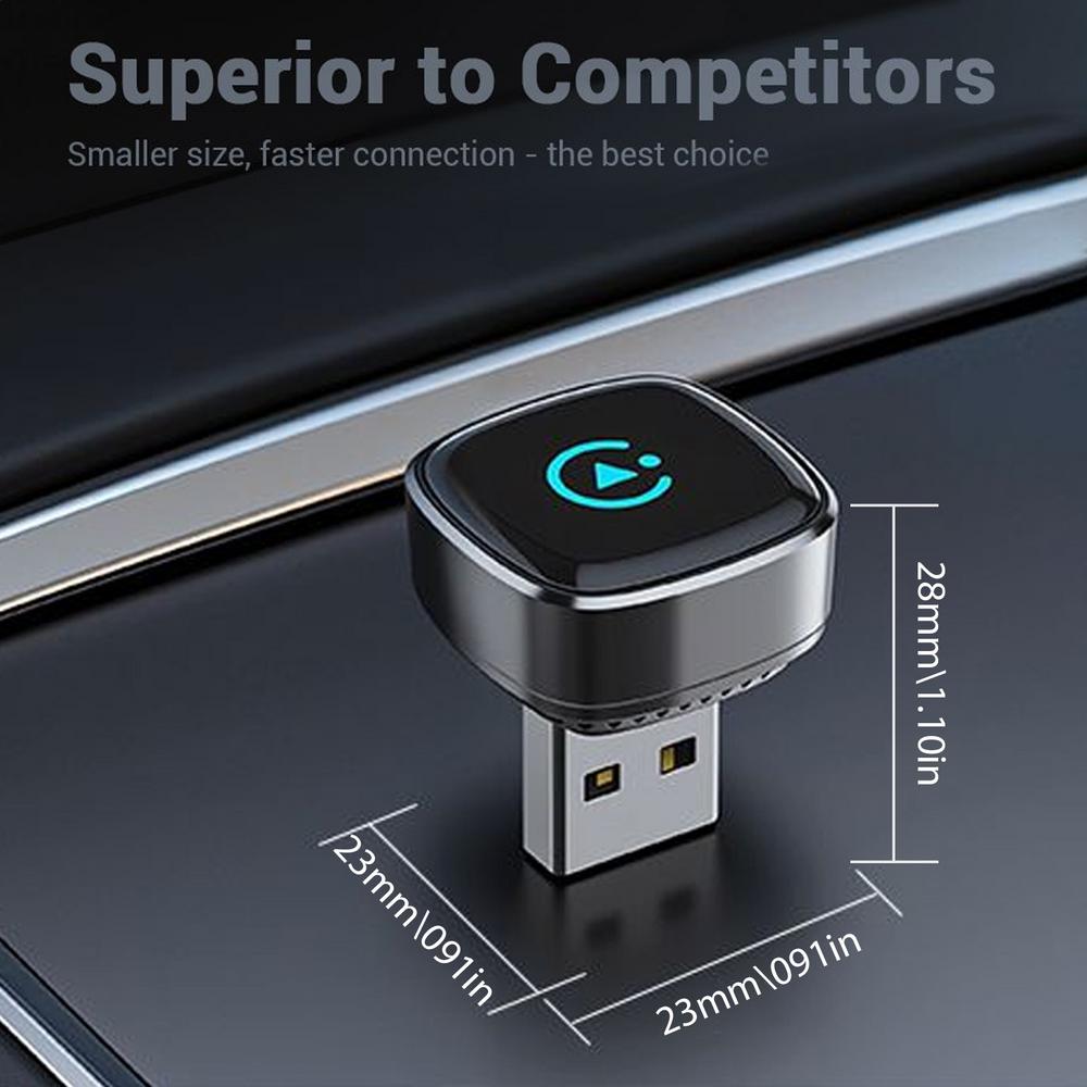 

Wired To Wireless Car Converter Stable Transmission Vehicle Electronics Wired To Wireless USB Car Converter for Voice Assistant чорний