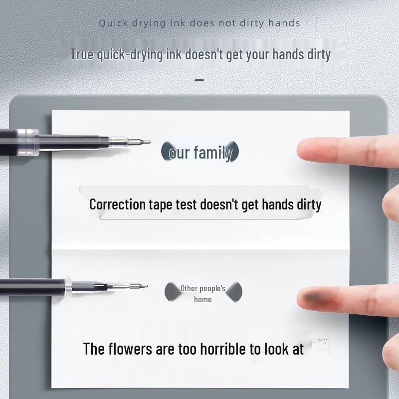 Quick-Dry 0.5mm Black Gel Pen Refill, Universal Needle Tip, Push-Action, Signing Replacement Core