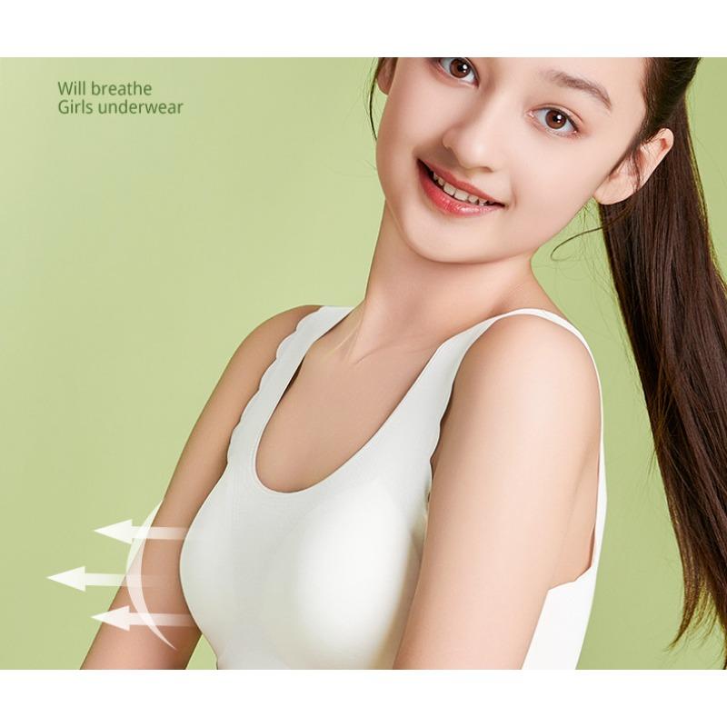 Lightweight Breathable Seamless Wireless Vest Bra For Teenage Puberty Development Girls