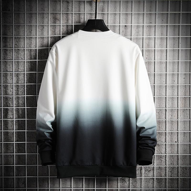 Men'S Spring And Autumn Personality Gradual Change Color Popular Casual Handsome Sweater Teen Round Neck Trend Korean Version Loose Top