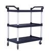 Three Layer Large Capacity Service Cart for Restaurants Hotels Mobile Push Cart Four Wheel Food Trolley Easy Transport Trolley