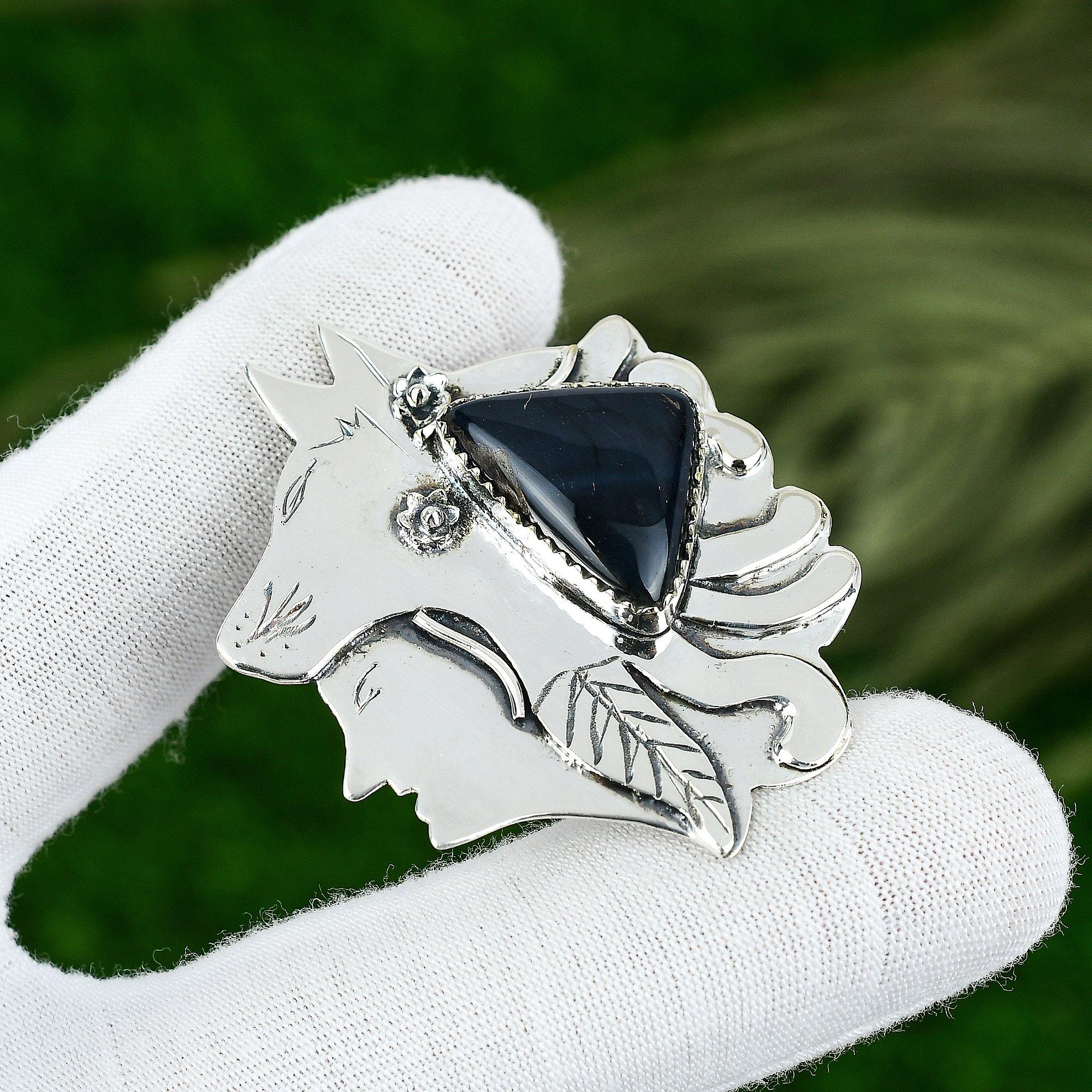 

Trillion Natural Nellite Sterling Silver Elegant Daughter Bezel Wedding Pendant