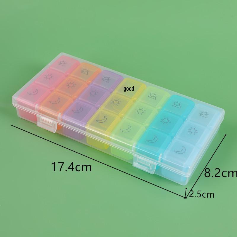 Portable 28-Compartment Rainbow Travel Pill Organizer with Logo