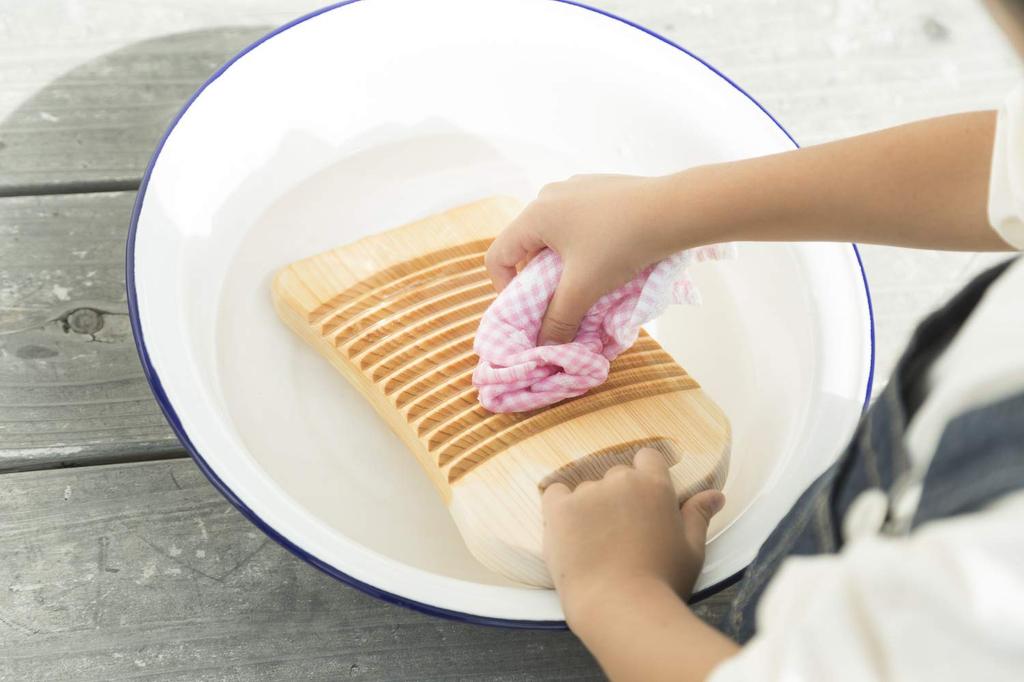 Woodpecker Wooden Hinoki Made In Natural Hinoki Wood Washboard Washboard, Japan, (Small)