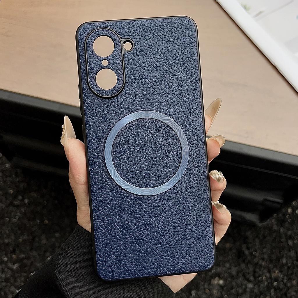 For OnePlus Nord CE5 5G/Ace 5 Racing 5G Magnetic Case Litchi Texture PU Leather + TPU Phone Back Cover