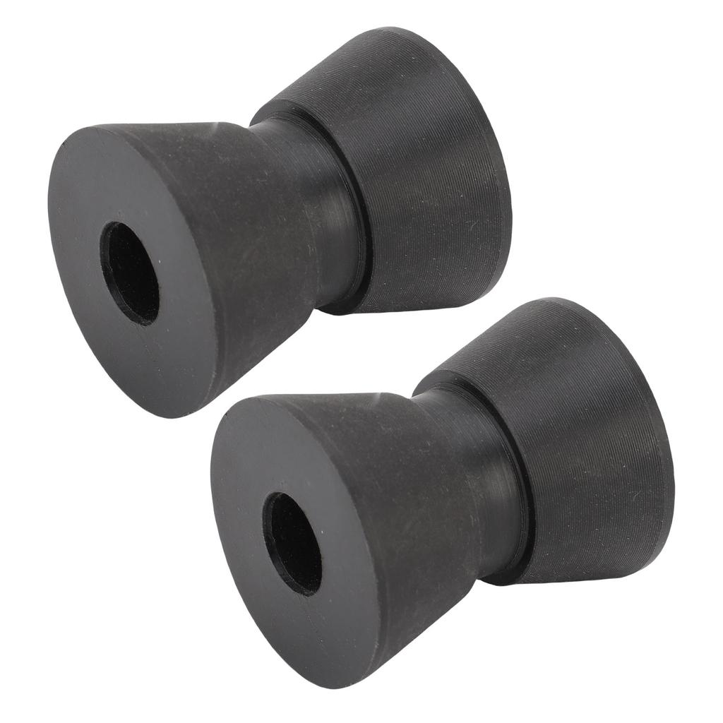 2Pcs Boat Trailer Roller 1.5 X 1.9in Nylon Anti Scratch Bow Roller Assembly for Yacht Marine Motorboat Black