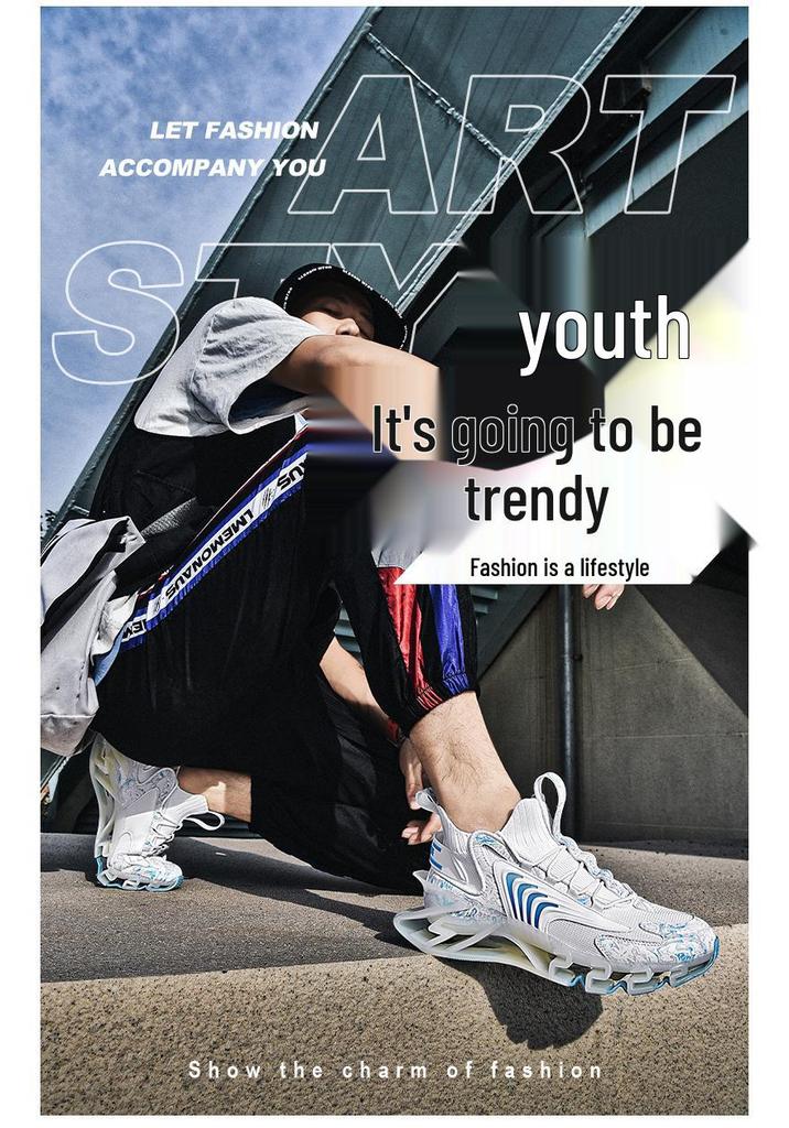 2026 Spring Men's Plus Size Breathable Shock Absorbing Mesh Running Shoes