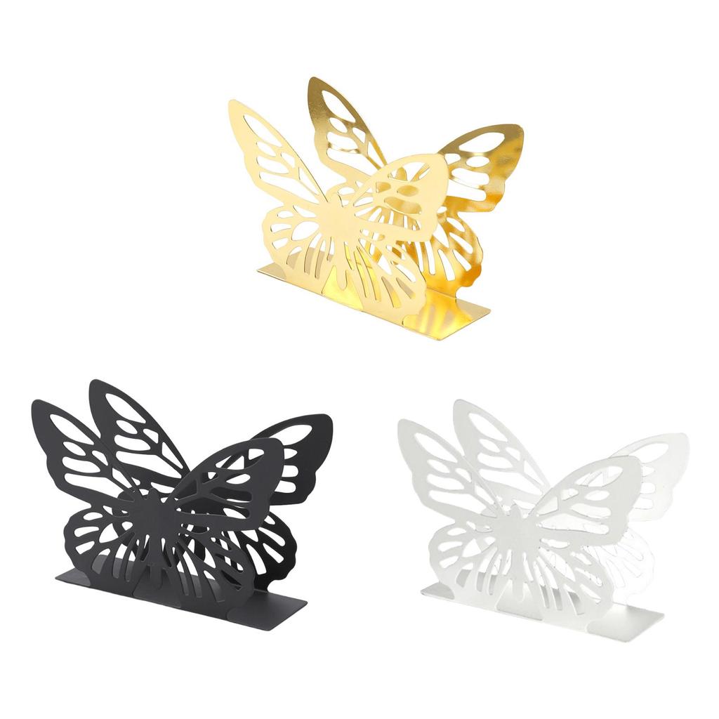 Schmetterling Serviettenhalter Elegant Hohl Design Metall Freistehender Taschentuchspender für Bauernhaus Café Restaurant Küche Zuhause