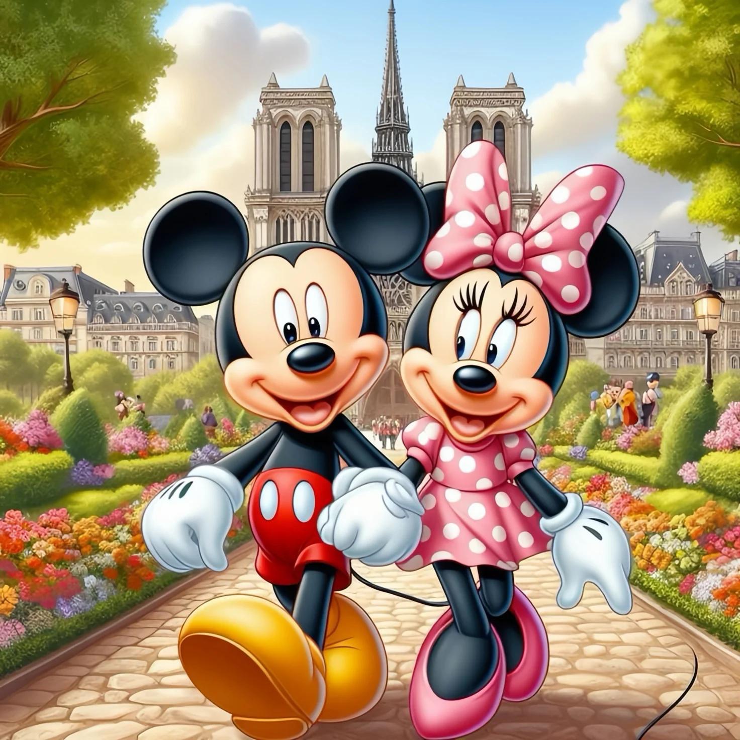 

Алмазная живопись Микки Маус Минни Маус Полная круглая вышивка Мультяшная мозаика 5D DIY Новинка Ручная работа Хобби Round 20x20cm