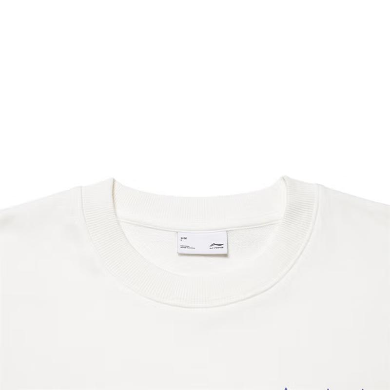 Li-Ning Letter Print American Fashion Loose Trendy Versatile Crew Neck Pullover Long Sleeve Sweatshirt Casual Sports Suit AWDUC45-1-AKL03-1