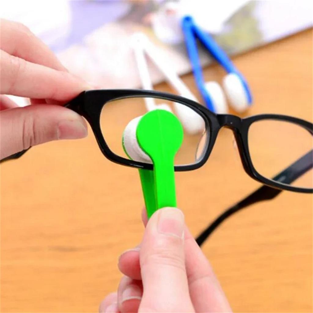 Practical Portable Glasses Cleaning Rub Eyeglass Sunglasses Spectacles Microfiber Cleaner Brushes Wiping Tools Mini