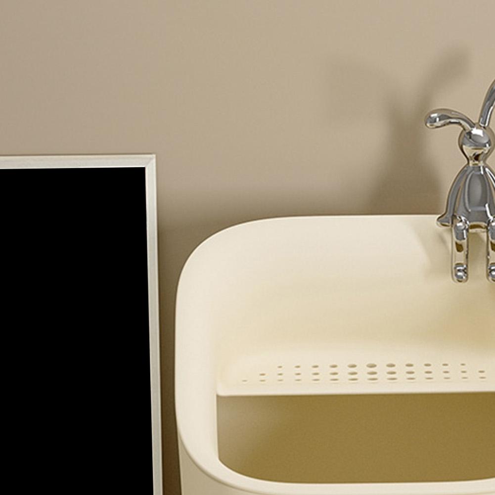 Small Trash Can With Detachable Drain Rack Multi-functional Garbage Bin For Powder Room Home