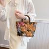 1pcs Fashion Embroidered Flower Handbag Outdoor Travel Casual Daily Commute Tote Bag Stylish Decorative Floral Handbag