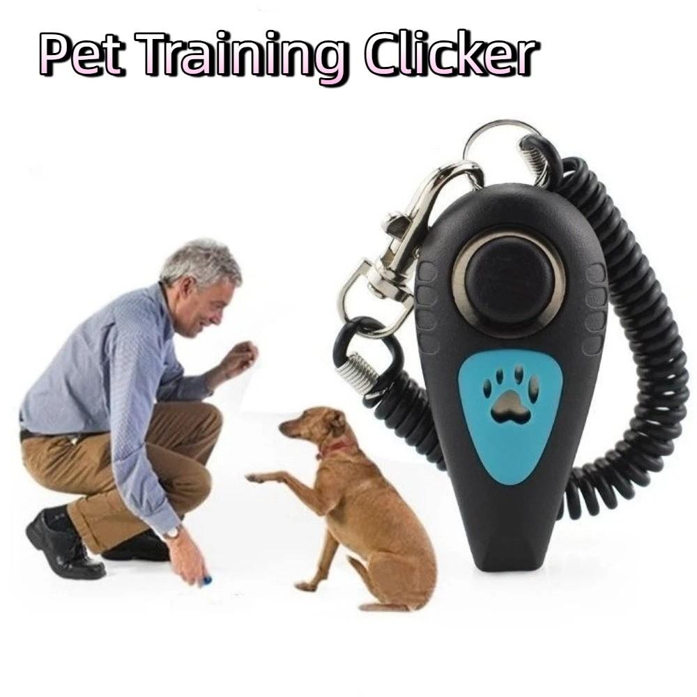 2 in 1 Pet Training Clicker Adjustable Wrist Strap Portable Dog Training Whistle Professional Whistle Clicker Interactive Tools