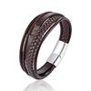 European & American Style Braided Leather Bracelet - Trendy Hand-Woven Design for Men