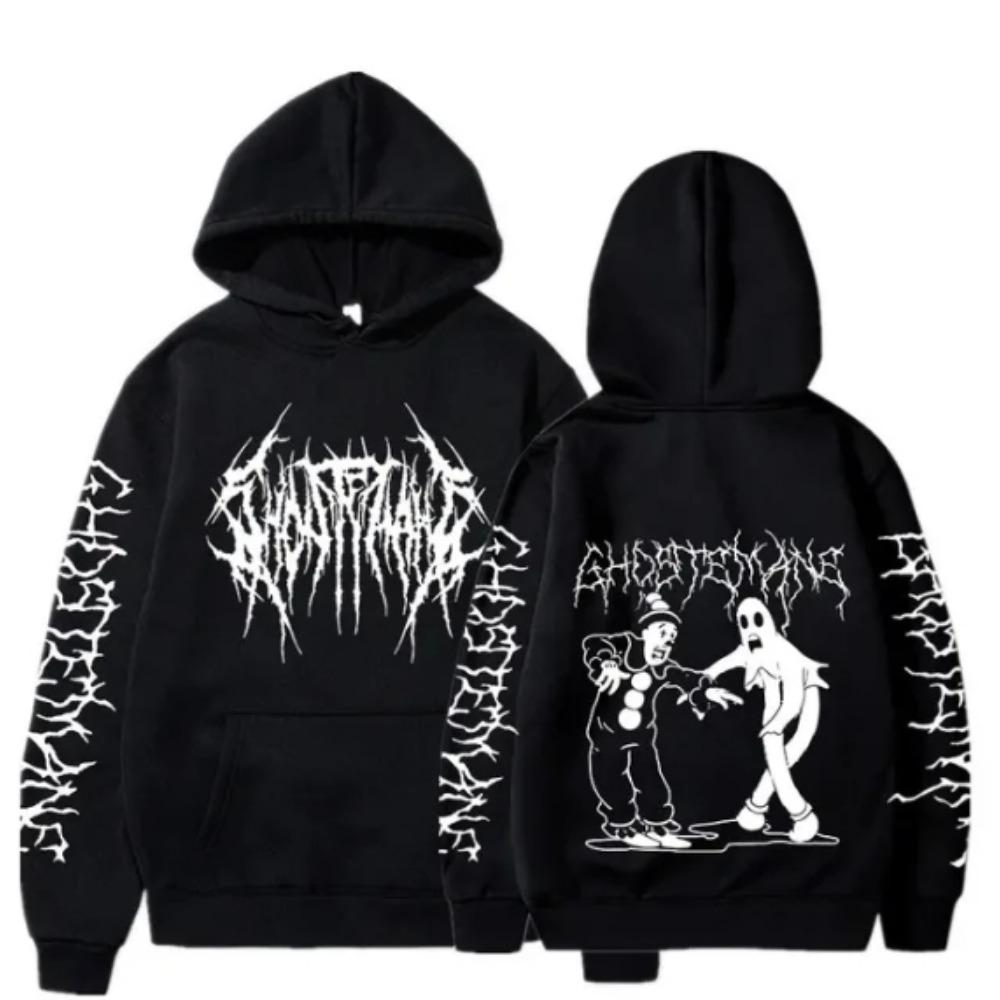 

Двусторонняя толстовка с принтом для мужчин и женщин, металлическая толстовка, готическая одежда, спортивная одежда больших размеров, спортивная одежда для улицы 2XL
