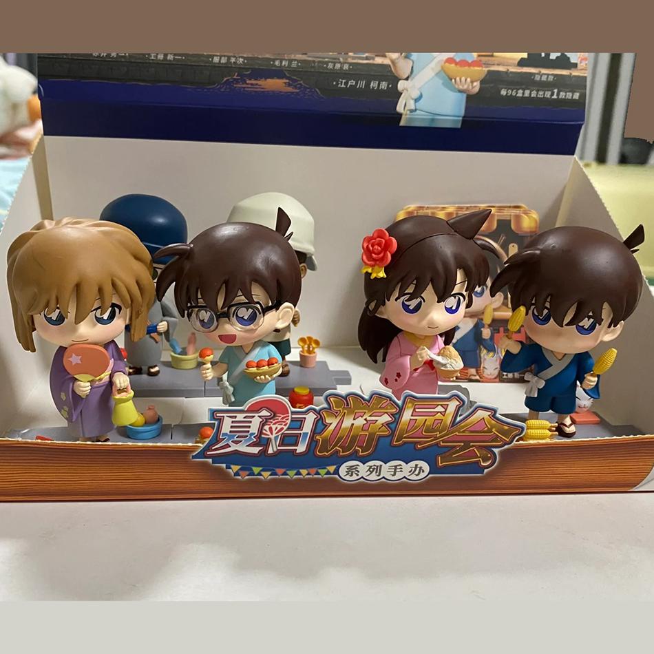 Original Detective Conan Anime Figure Conan Edogawa Action Figure Q Version Collectible Model Doll Toys Desktop Decoration Gifts