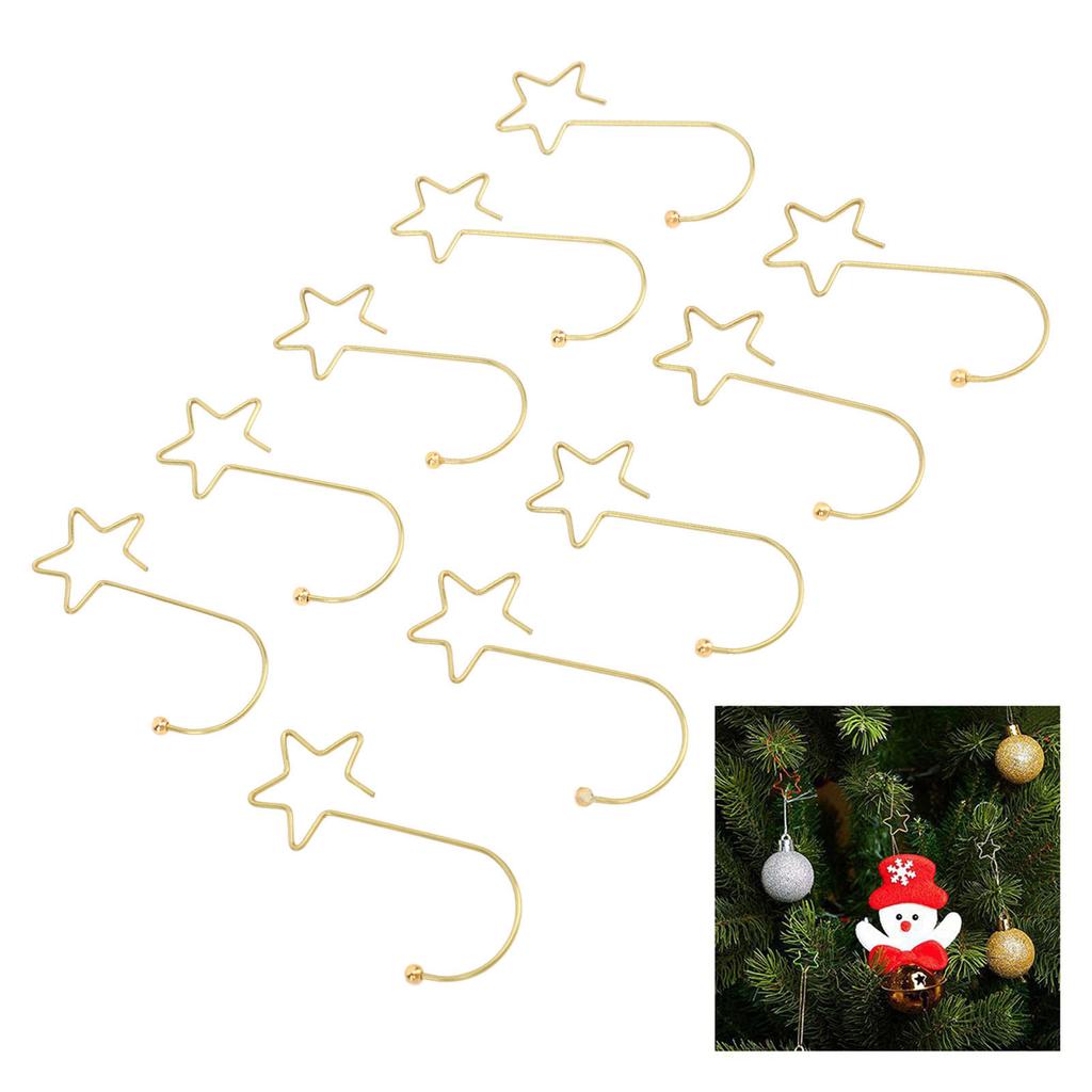 120pcs Star Shaped Christmas Tree Hooks Stainless Steel Decoration Hangers for Easter Halloween Party