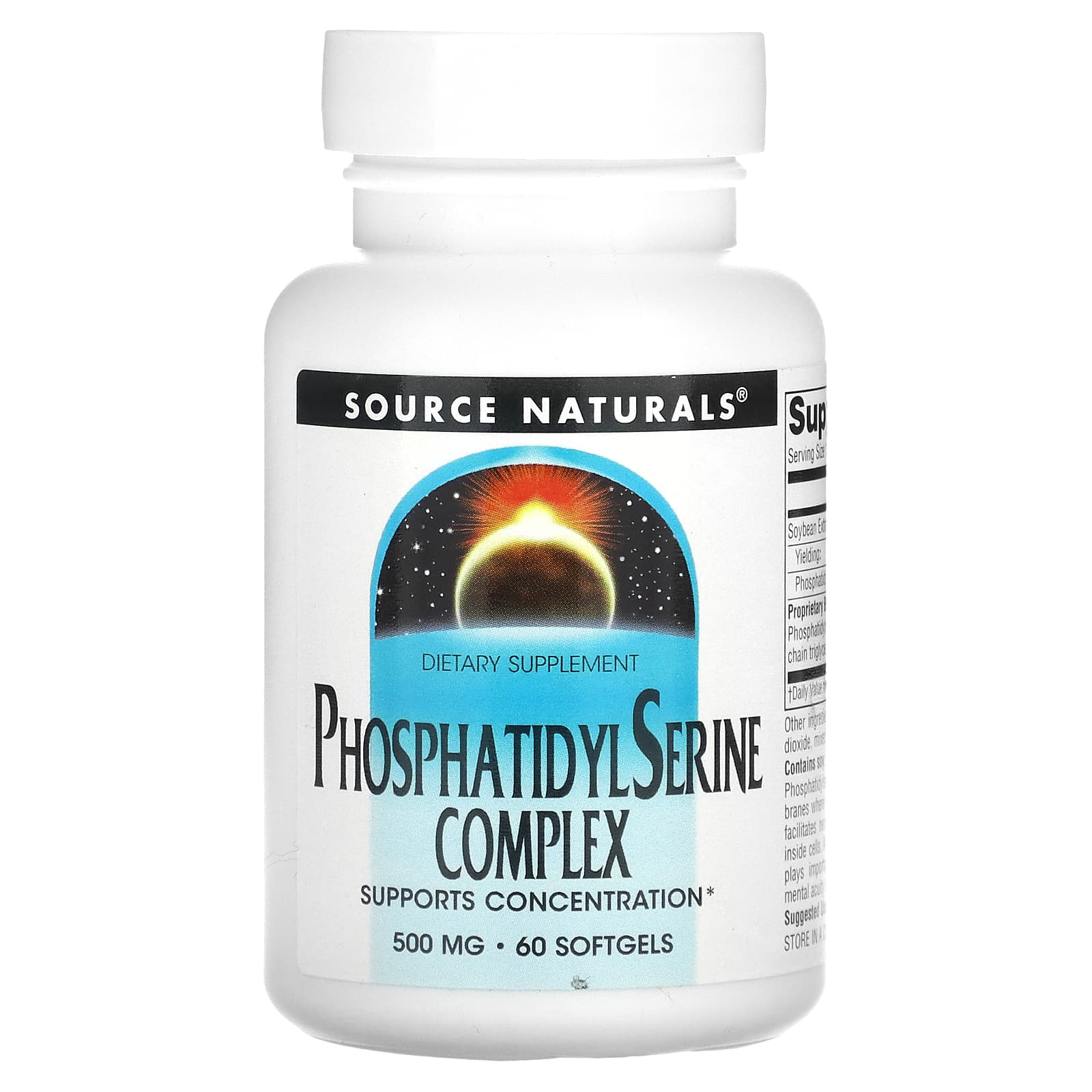 

Source Naturals, Фосфатидилсерин-сериновий комплекс, 500 мг, 60 капсул