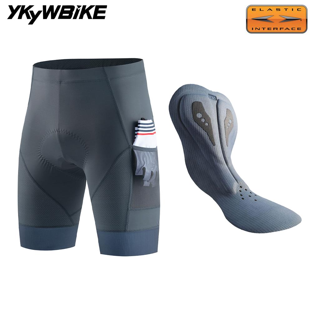 YKYWBIKE Cycling Shorts Padded Men Summer Road Bike Shorts Bicycle Pants Pro Team MTB Bicycle Clothing Tights Long Distance