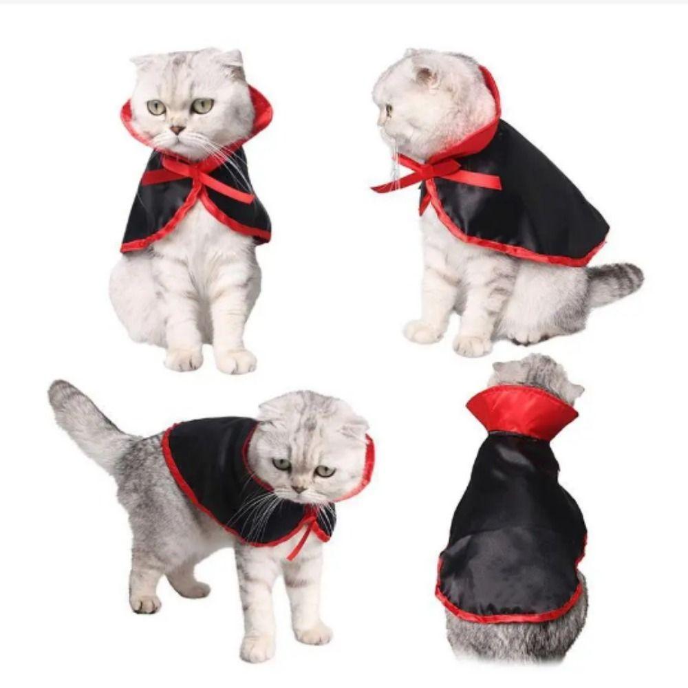 Black/Red Pet Witch Cloak Cloth Dog Witch Costume Pet Clothes Halloween Pet Cloak Christmas