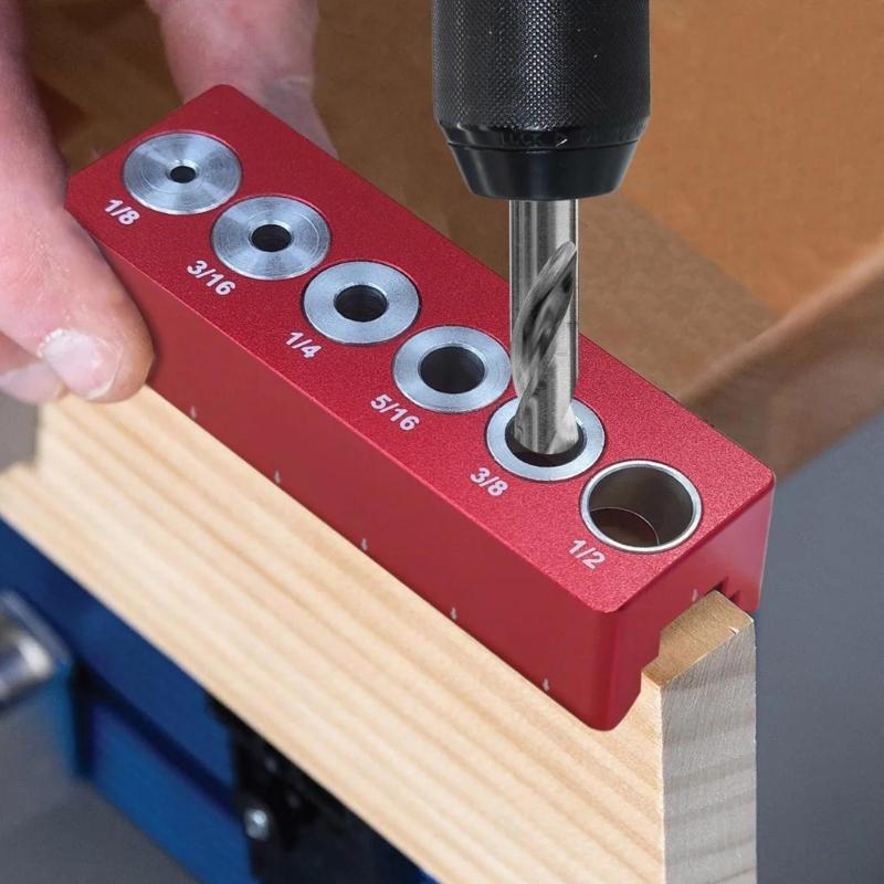 Selbstzentrierender Dübelbohrschablone Holz Dübel Loch Bohranleitung Holzbearbeitung Positionierer Locator 1/8'' bis 1/2''