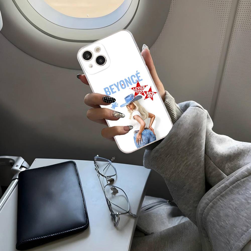 B-Beyonce Hot Singer Transparent TPU Phone Case For IPhone 17 11 12 13 14 15 16 Pro Max 16 Plus Cover
