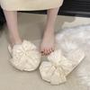 Thick-bottomed Bow Slippers for Women's Wear New Fashionable Pearl Versatile Casual Sandals Soft-bottomed Comfortable One-word Slippers