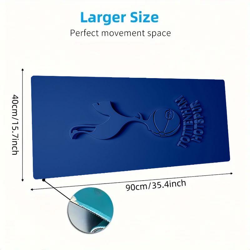 FC Tottenham Hotspur logo Mouse Pad, Large Gaming Desk Mat, Non-slip XXL Mousepad for Laptop & Tablet, Mini PC Playmat with Stitched Edges