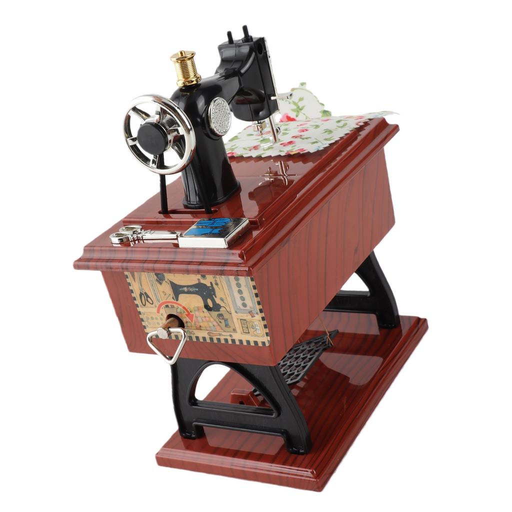 Mini Sewing Machine Music Box Wind Up Vintage Musical Toy for Tabletop Decoration Holiday Gift 1010 Mini Sewing Machine