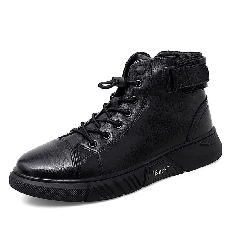 2023 Chelsea Martin Men's Warm Velvet High Top Casual British Leather Boots