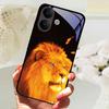 Hartowane Szklane Etui Na Telefon VIVO V60 Lite V60Lite Pokrowiec Fajne Malowany Wilk Lew Odporne Na Wstrząsy Etui Na Vivo V 60 Lite Obudowa Funda
