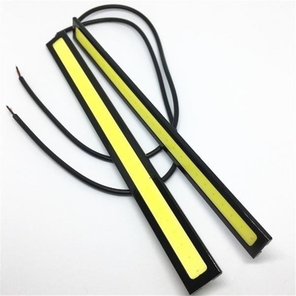 10PCS 17CM LED DRL Waterproof Driving Daytime Running Lights Strip 12V COB LED Car Aluminum Stripes Lights