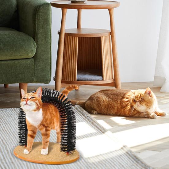 Cat Self-Grooming Toy Arch Grooming Brush with Heavy Scratching Pad Cat Scratcher And Body