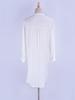 Beach Shirts Women Bikini Cover Up White Asymmetric Lace Cut Out Elegant Cotton Tunic Button Summer Bathing Suits