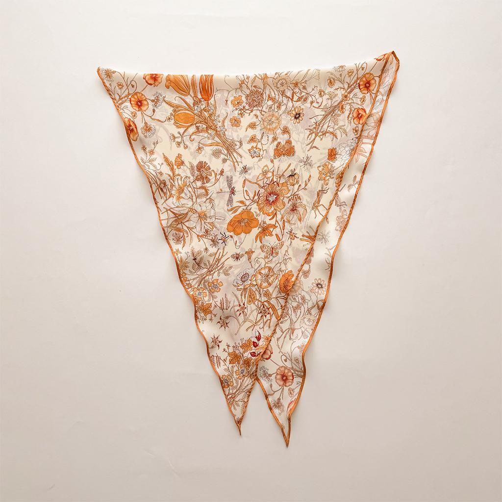 Retro Cashew Print Silk Scarf Accessories Rhombus Versatile Triangle Scarf Spring And Summer Thin Out Clothing With Shawl