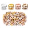 10pcs/lot Brass Rhinestone Metal Spacer Beads Big Hole Crystal Loose Beads For Jewelry Making DIY Necklace Bracelet Accessories