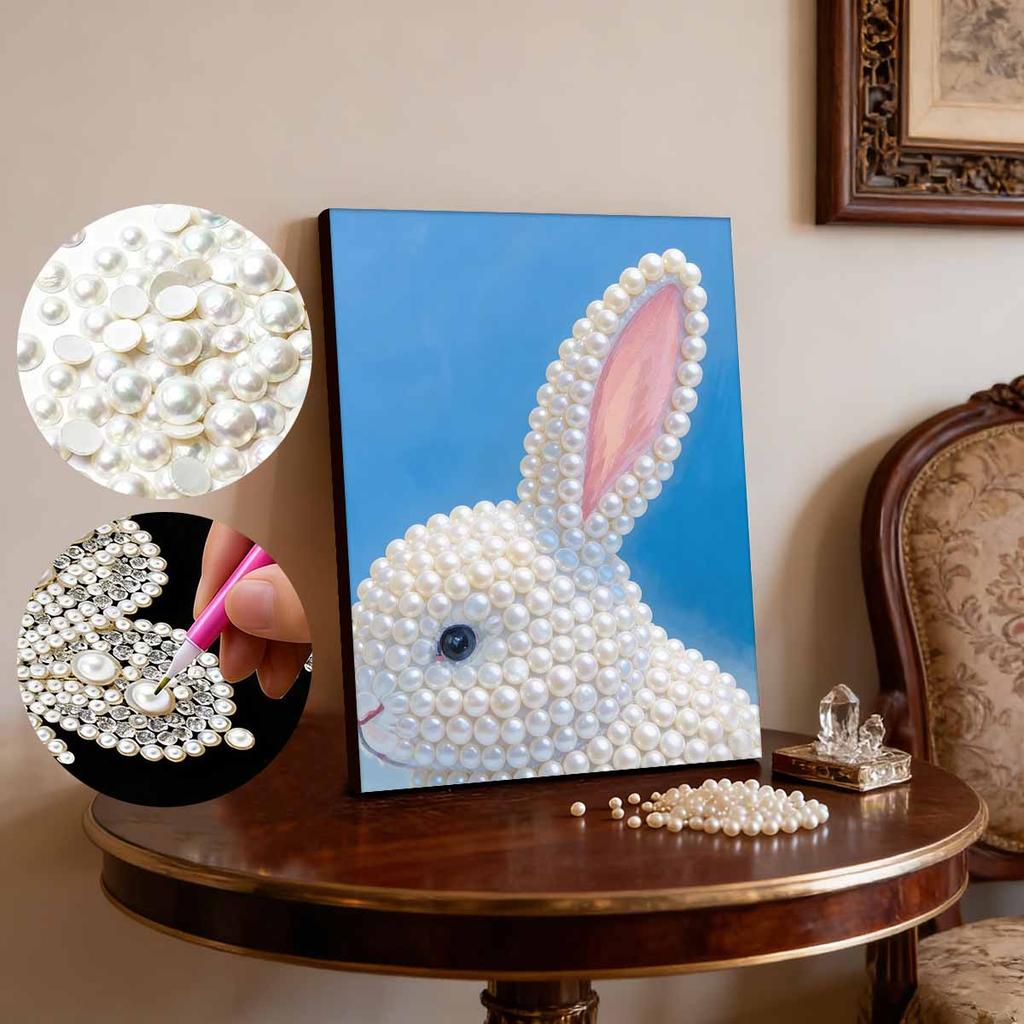 Pearl Painting Kit Little White Rabbit Theme Frameless Handicraft DIY Bedroom Decoration Living Room Wall Art Room Decoration Art Craft Decoration