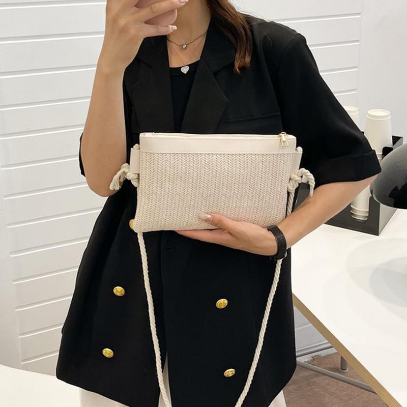 Fashi Woven Straw Bag Handmade Rattan Crossbody Handbags Knit Summer Beach Small Purse Women Shoulder Messenger Bags