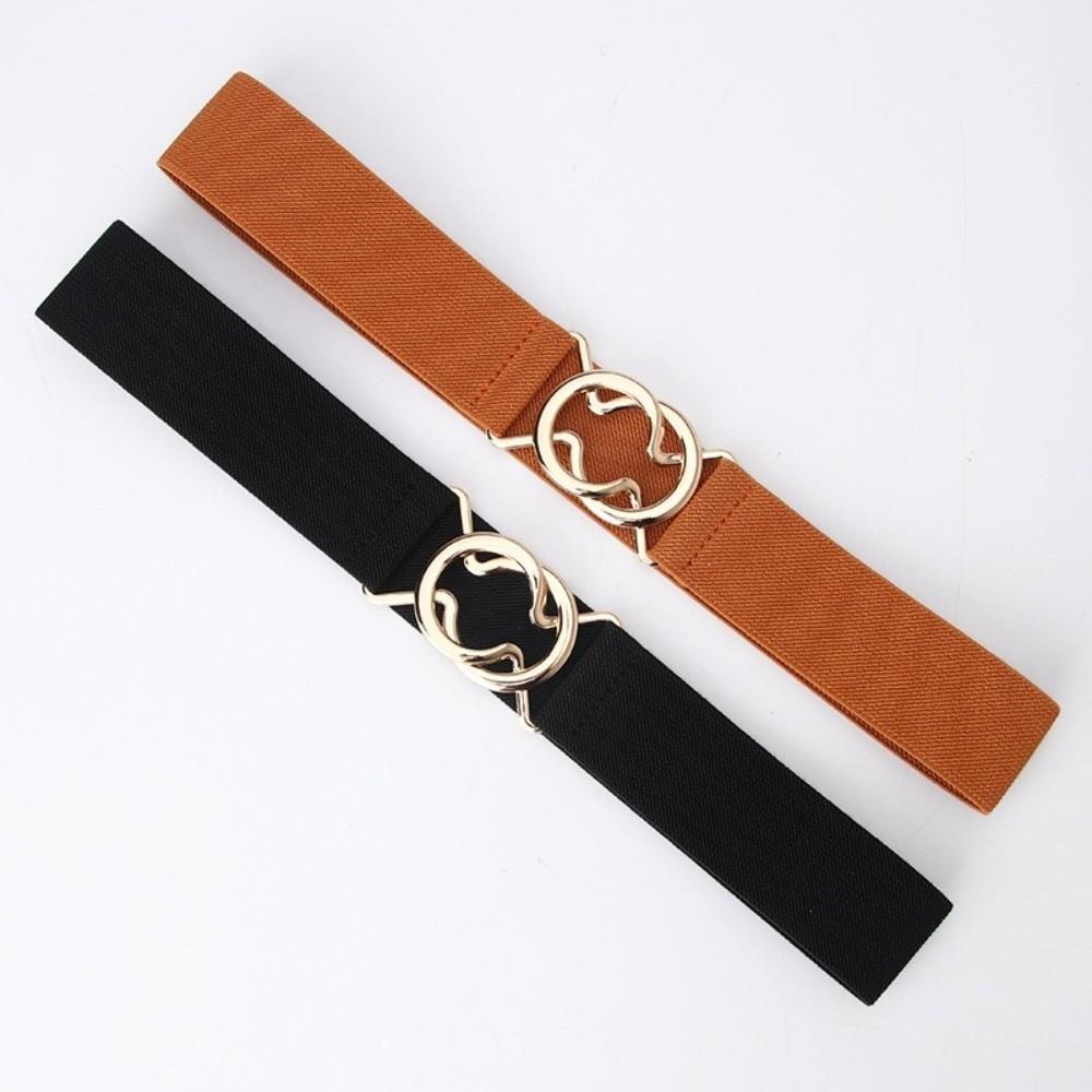 Adjustable Stretch Belt Versatile Metal Buckle Belt Thin Dress Belt  for Women