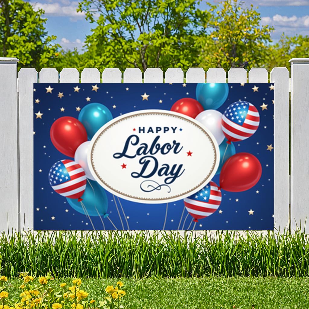 Event Decoration Stars Pattern American Celebration Red White Blue Labor Day Banner for Patriotic Event Event Decoration