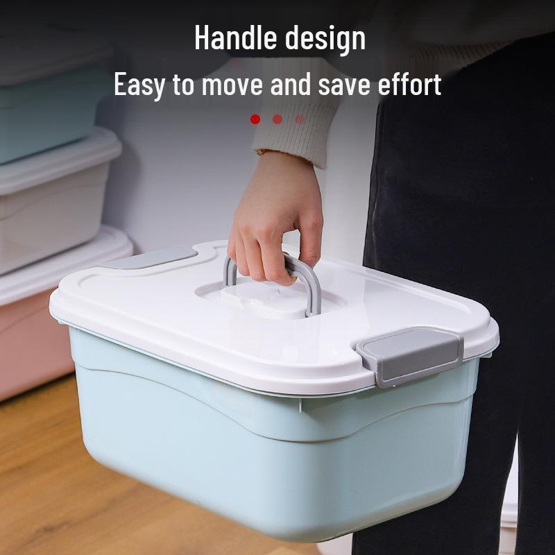 Extra Large Plastic Storage Box with Lid for Clothes, Toys, and Snacks