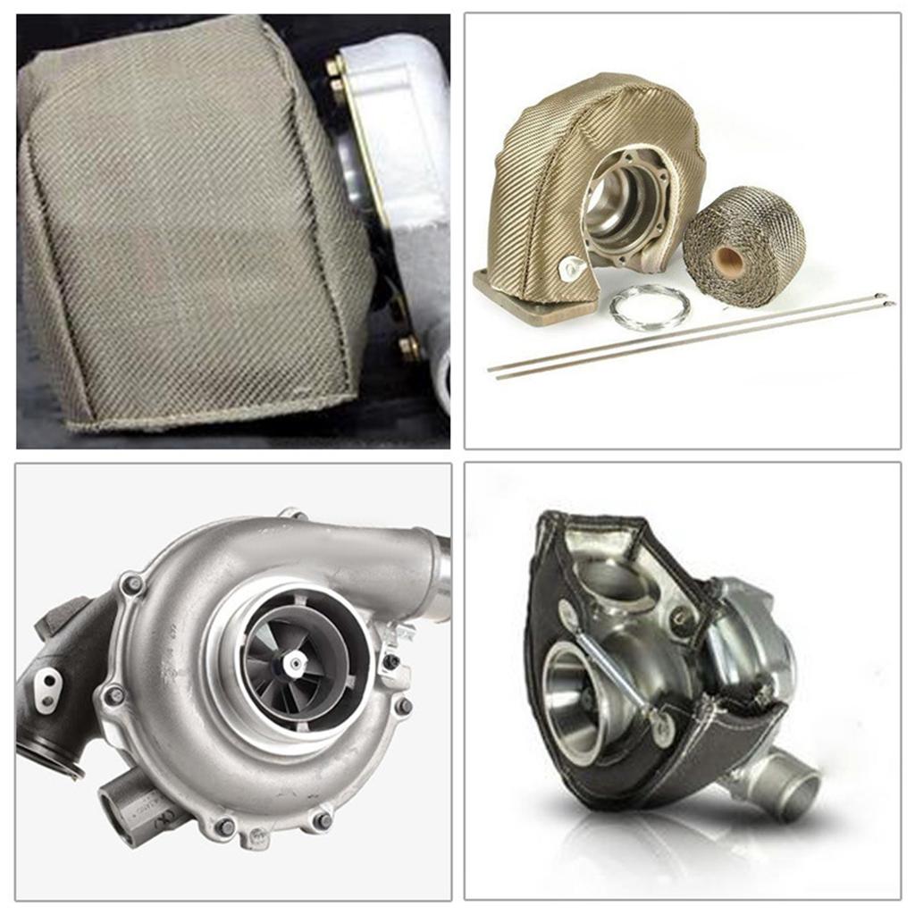 T3 T4 T6 Turbocharger Cover Wrap Blanket Heat Shield Barrier Cover T3 Turbo Heat Shield Cover Wrap Accessories silicone fiber