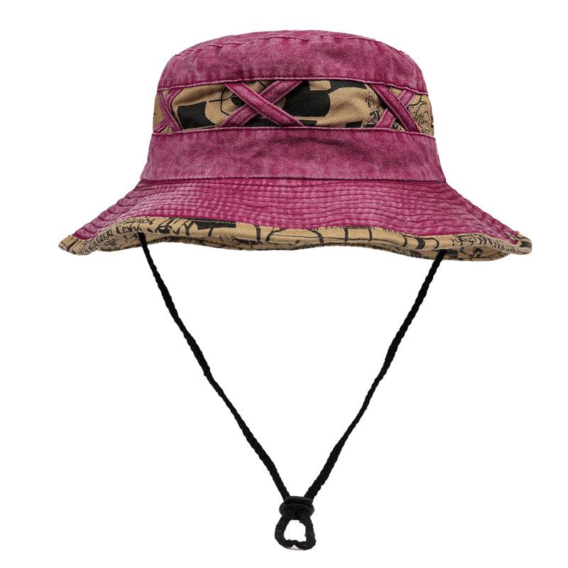

Personalized Contrasting Letters Bucket Hat Street Hipster Versatile Sun Hat Mountaineering Hat Outdoor Camping Western Cowboy Hat M（56-58cm）